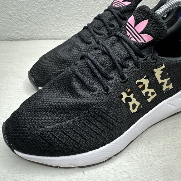 Adidas Swift Run 22 Black Pink Leopard Running Shoes - Picture 5 of 7
